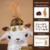 Xinjiang Lamb Hat: Rhinestone-Inlaid Triangle Cartoon Ethnic-Style Accessory for Tourism Wear