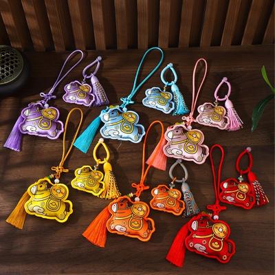 Stuffed Animal Embroidered Horse Keychain Cute Design Hanging Decor Horse Year Sachet Backpack Ornaments Lucky Mascot