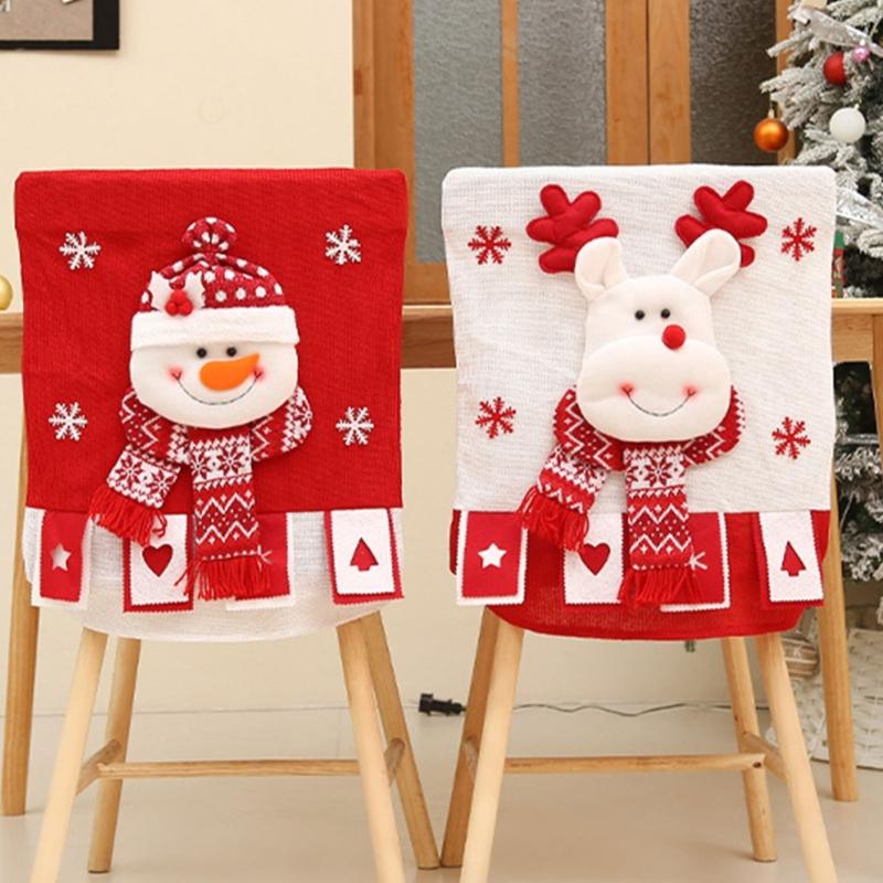 Seasonal Santa Character Soft Chair Cover for Family Gatherings Christmas Celebration