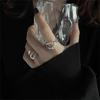 Winding Line Ring 925 Sterling Silver Cross Hollow Stack Wear Niche Design ins Cold Wind Ring