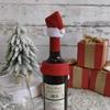 2Pcs/set With Hats Santa Claus Bottle Decorations Christmas Bottle Ornament Set  Xmas Home Decor