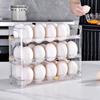 Stackable Egg Holders for Refrigerator,Clear 3x10 Egg Tray Storage Box Dispenser