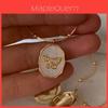 Butterfly Shell Photo Necklace With Vintage Copper Frame For Women And Men