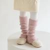 1 Pair Girls Kids Leg Casual Fashion Furry Sock Warmers Winter Warm Thick Slouchy Socks Korean Style Solid Color Calf Socks