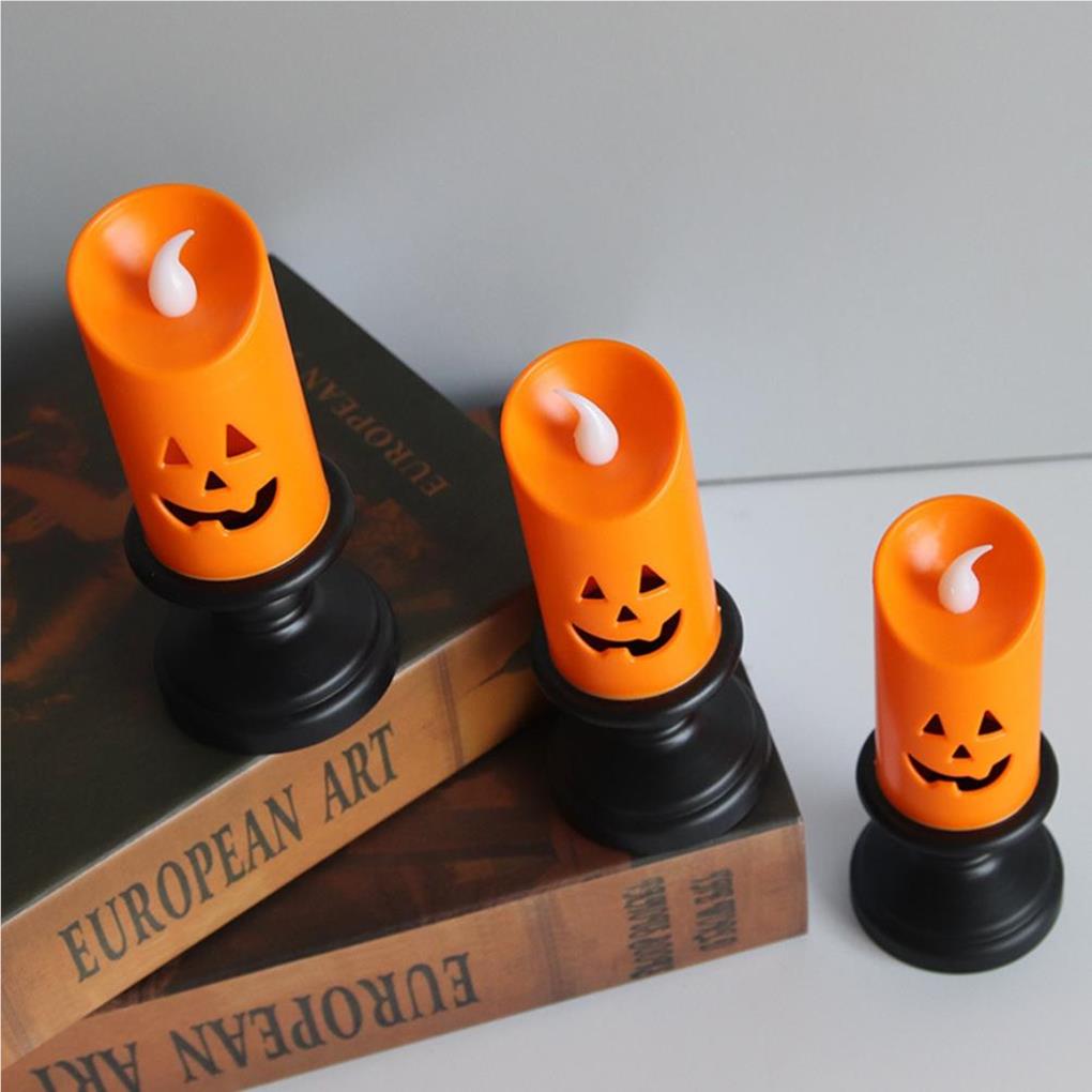 Halloween Candle Light Horror Decorative Lighting Glowing Outdoor Indoor Candlestick Lamps Desk Fence Bar Carnival Home