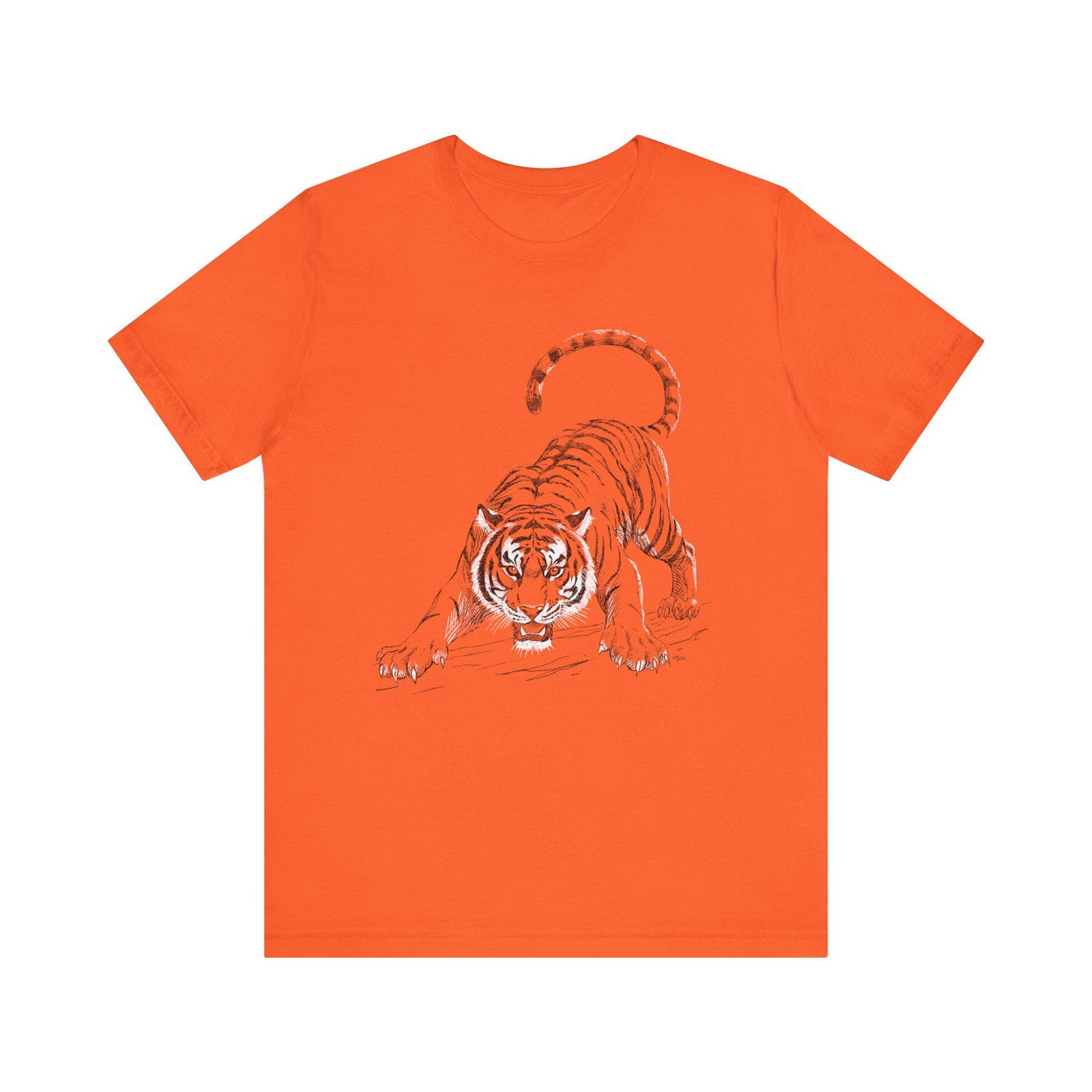 Sneaking Tiger Tee | Orange Bengal Cat Illustration 2XL