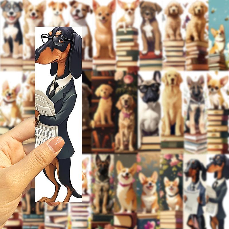 30PCS Funny Dog Bookmarks Creative Animal Bookmark Cute Dogs Bookmarks Set Inspirational Pet Cartoon Book Lovers Mark