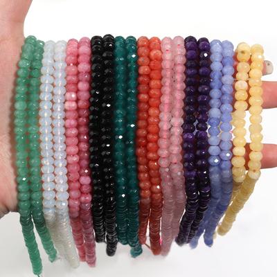 6x4mm Natural Faceted Abacus Stone Beads Multicolor Loose Spacer Beads For DIY Jewelry Making Bracelets Necklace Accessories