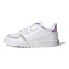 Adidas Originals Super Court Casual Slip-Resistant Shock Absorbing Durable Support Low-Top Kids Sneakers Kids Sneakers White Gray EG9080