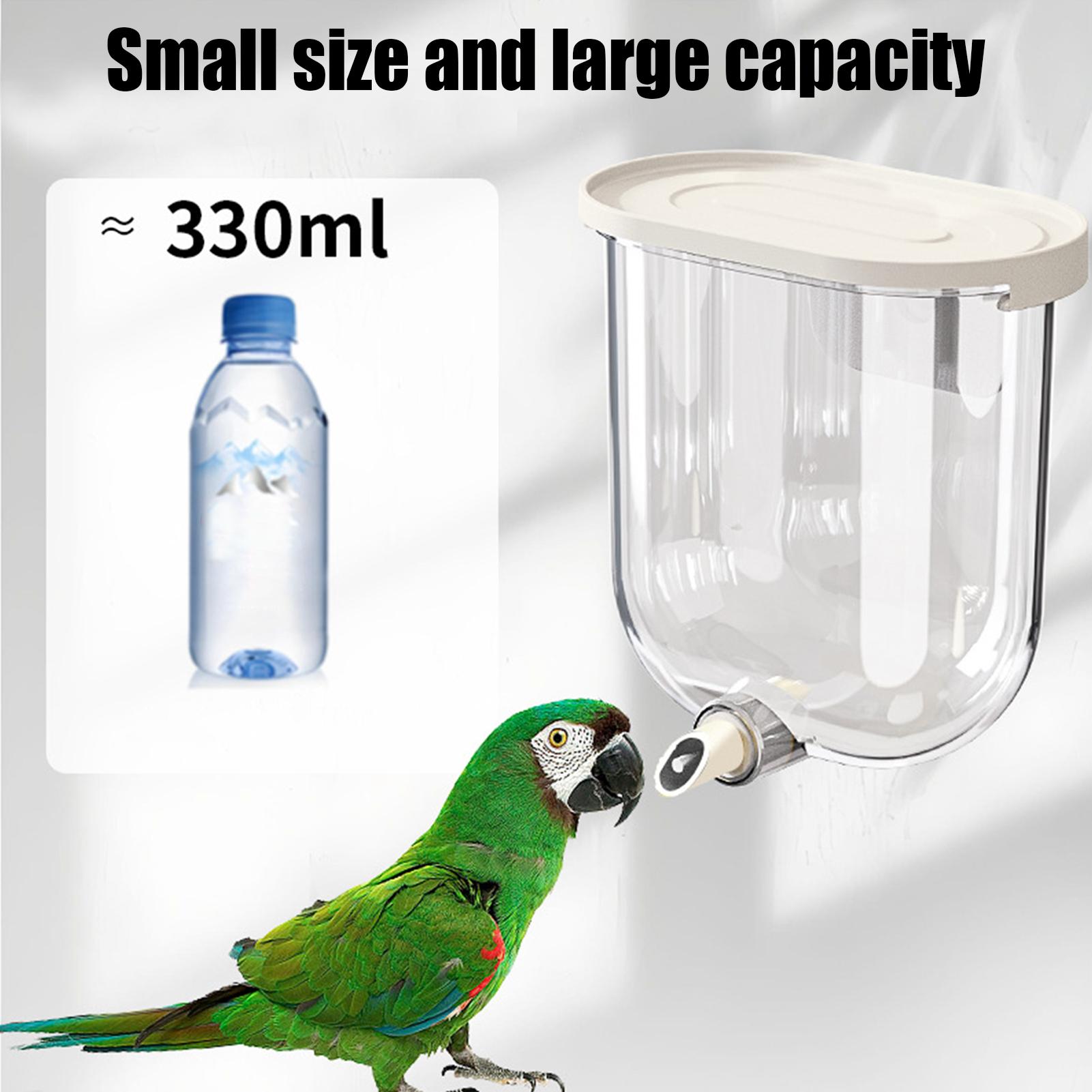 

Bird Water Feeder Parakeet Water Feeder 330ml Mounted Pin-Touch No Drip Waterer Cage Accessory for Cockatiels Lovebirds CN