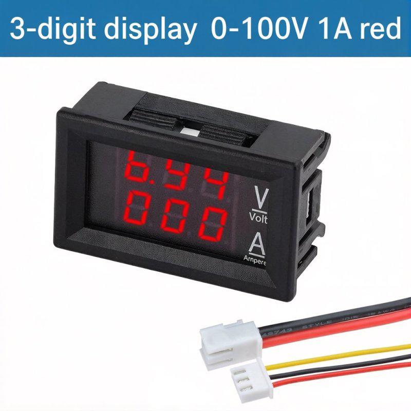 LIZAO DC 0-100V/200V Digital Voltage Current Power Meter 10A/50A/100A Dual Display Panel Meter