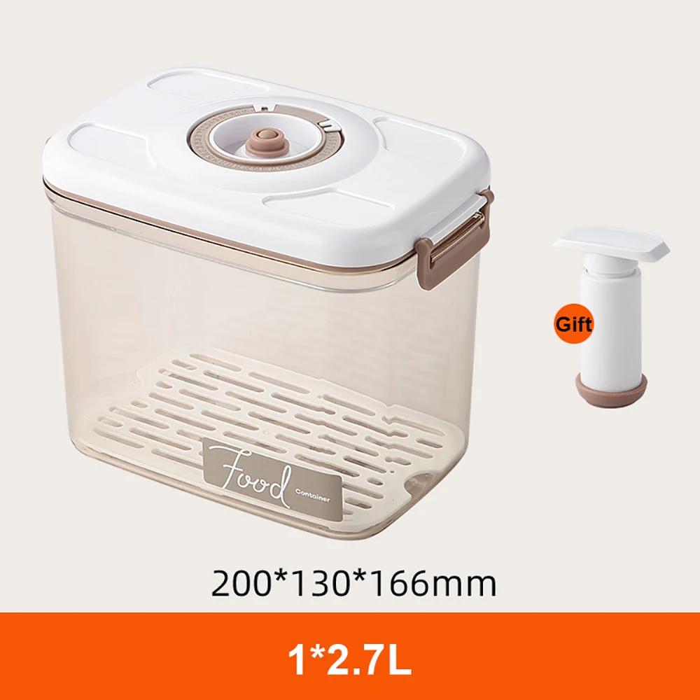 Food Storage Container Vacuum Box Large Capacity Food Dispenser for Kitchen Transparent Sealed Food Organizer Keep Lunch Fresh