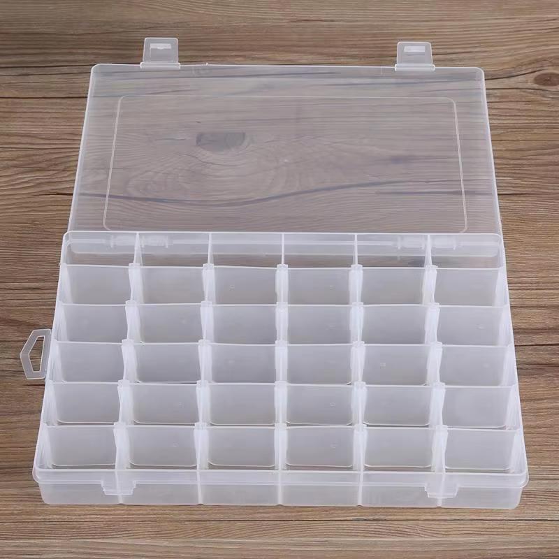 36 Grids Compartment Container Transparent Bead Storage Case Multi-function Embroidery Floss Organizer Box Nail Art Accessories