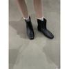 Sheepskin Version~ Design Sense Leather Wide Tube Western Boots Women's Retro Hollow Boots Breathable Inner Height Increasing Short Boots Net Boots