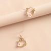 Silver Needle Bee Floral Earrings Korean Style Cute Bee Flower Ear Studs for Women