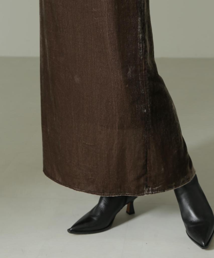 Nano Universe Velour Narrow Size M Greige Women's Skirt, (043), (669-4230331)