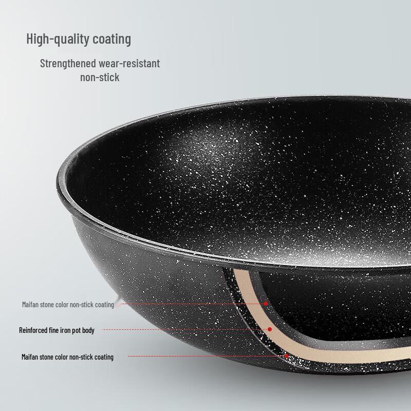 maxcook Fine Iron Non-stick Wok