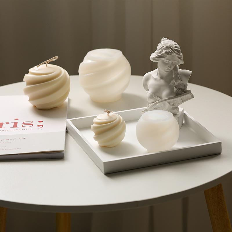 Stampo in Silicone 3D per Candele Forma Sfera a Vite Stampo Fai da Te per Candele Artigianali Carino Stampo per Candele in Cera Resina Mousse Cioccolato Sapone Torta