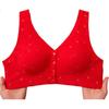 Mom's Underwear, Bright Red Bra, Wireless, Front Closure, Plus Size, Vest-Style, Elderly Bra, Pure Cotton, Middle-Aged And Elderly Women's Bra