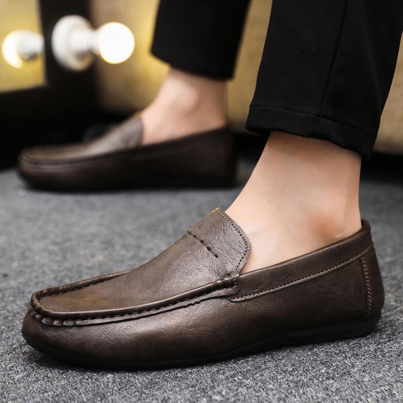 Genuine Leather Luxury Brand Men Loafers Men Casual Shoes Italian Moccasins Breathable Slip on Men Driving Shoes Chaussure Homme