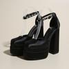 14.5cm Fashion Women Pumps Retro Mary Janes Chunky Heels Sandals Spring Platform Dress Party Wedding Basic Shoes Woman Big Size