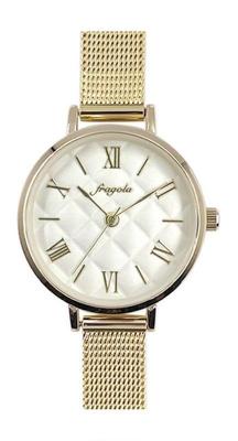[Follow] Fragola Quilted Dial Watch N04723A-1 GD Women's Gold