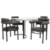 2 Dining Chairs, Modern and Simple, Made of Dark Grey Suede Fabric, Comfortable Ring Seats, Suitable for Dining Room, Living Room and Study