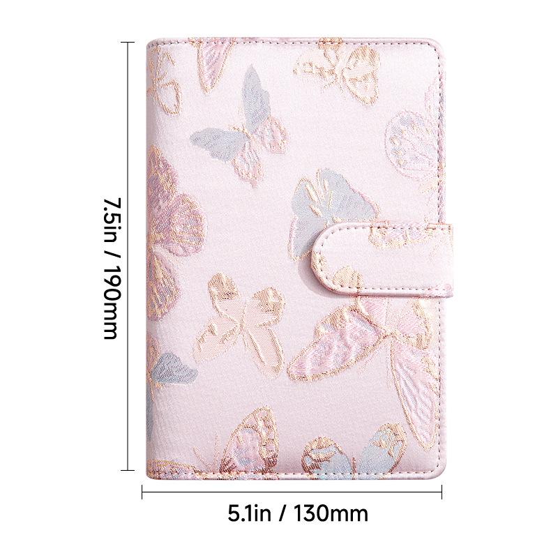 Creative A6 Loose-leaf Notebook with Zipper Bag - Macaron Floral Cash Budget Planner