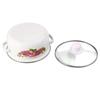 3pcs 16/18/20cm Enamel Pot Visible Floral Stew Soup Pot Multi-Purpose with Lid Kitchen Cookware Set Gas Induction Cooker