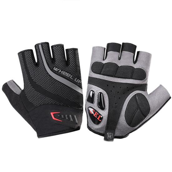 

2Pcs wheelup S141 Unisex Breathable Half Finger Cycling Gloves for Climbing XXL черный серый