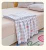 Sleeping Grid A-class Cloud Feeling Cotton Wrinkled Yarn Double-layer Yarn Bed Skirt