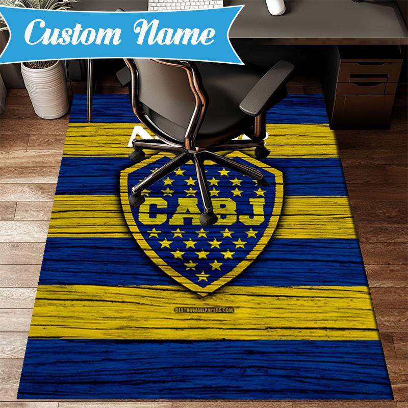 Custom Name Juniors Crest Rug Game Carpet, Floor Mat for Bedroom Living Room Entryway Rug, Home Decor Idea Gift for Christmas Birthday
