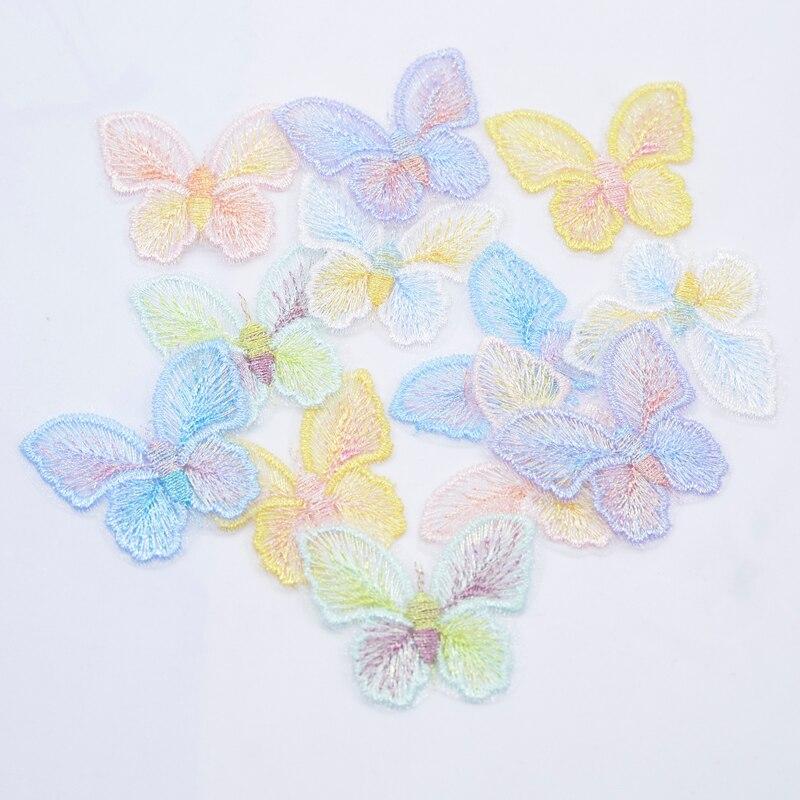 12 Stück 50 x 40 mm Mirage bestickte Netz-Schmetterlings-Applikationen für Kleidung, Hut, Nähen, Flicken, DIY, Kopfbedeckung, Haarspangen, Bogen-Zubehör
