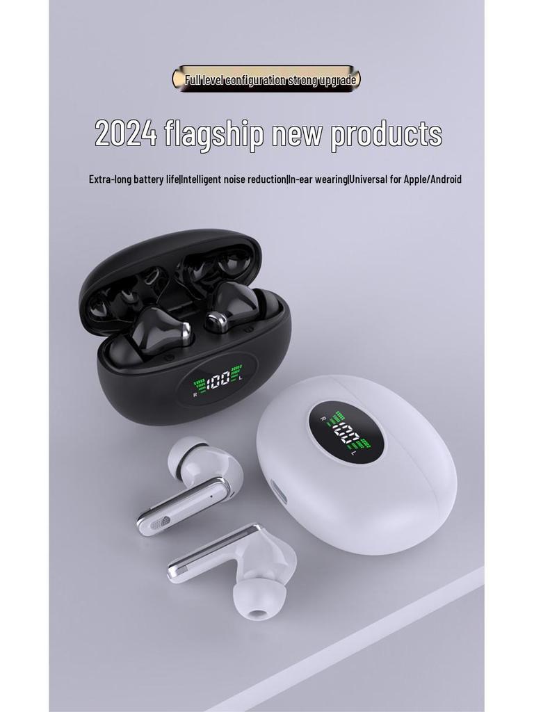 Wireless Bluetooth In-Ear Headphones with ANC, Digital Display, Long Battery Life, and Sports Fit