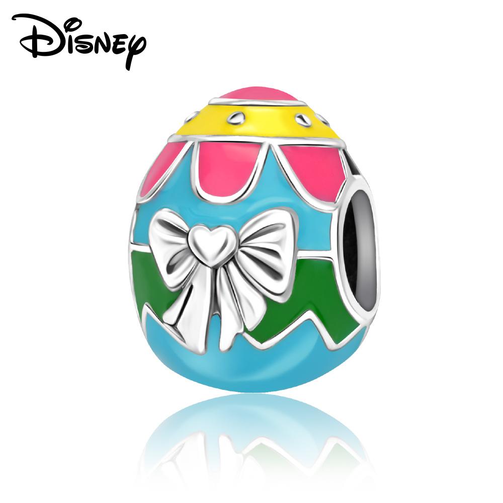 Disney 925 Silver Mickey and Flower Fairy Pendant Beads Suitable for Girls To DIY Original Bracelets Fashion Gifts