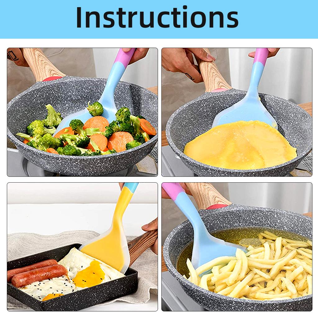Silikonowa szpachelka naczynia do gotowania wołowina mięso jajko skrobaczka kuchenna szeroka pizza narzędzia kuchenne łopata nieprzywierająca szpatułka przybory kuchenne