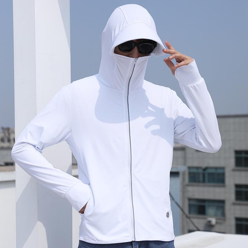 "Unisex UV Protection Detachable Brim Ice Silk Jacket"