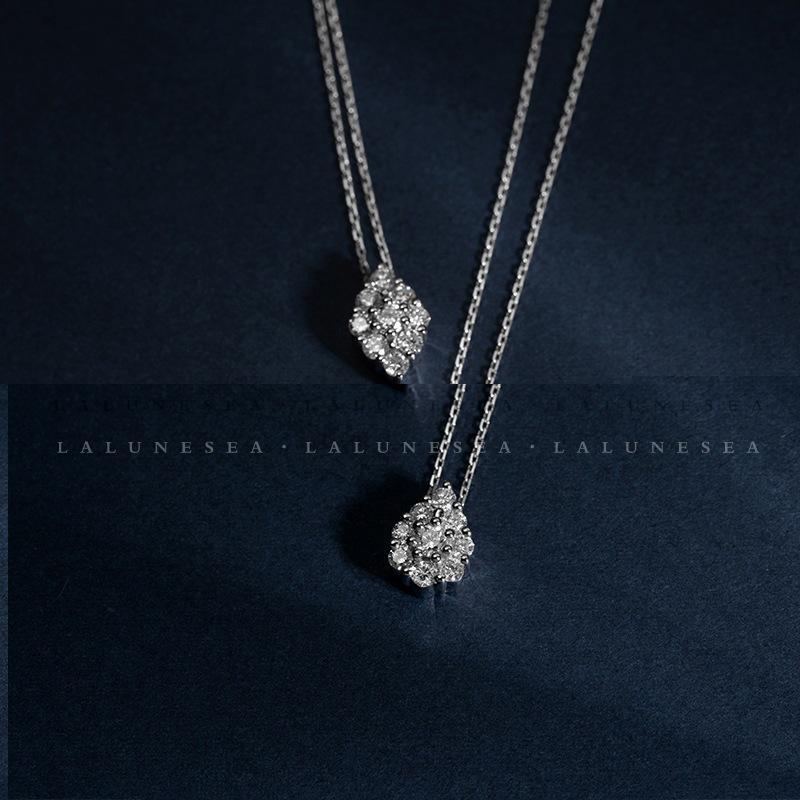 Timeless Elegance: White Gold-Plated 925 Sterling Silver Necklace with Water Drop/Marquise Zircon for Women. Marquise Cut 45cm Adjustable