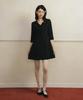 GANISONG Bridal V-Neck Button Jacket Dress_Black