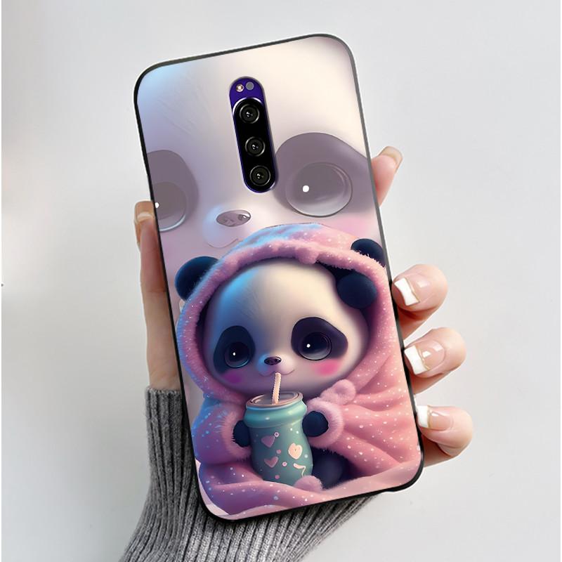 For Sony Xperia 1 Casing Luxury Cute Love Rabbit Funny Black TPU Soft Silicone Protective Back Cover For Sony Xperia1 Phone Case