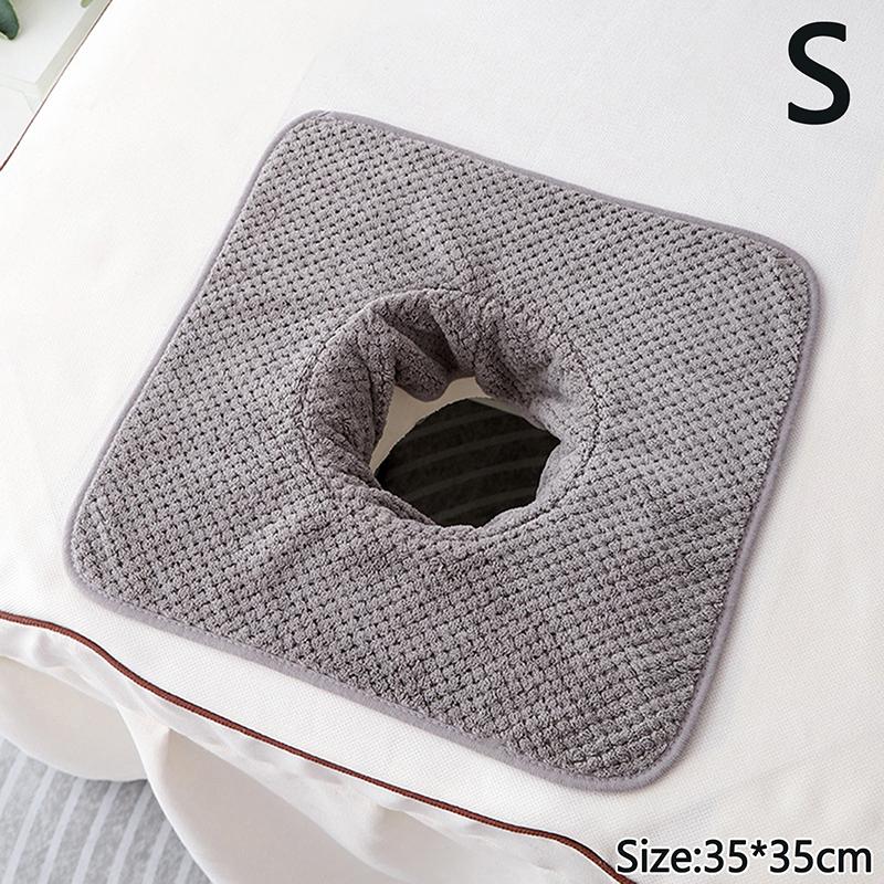 35*35Cm 40*80Cm Thickened Coral Velvet Beauty Spa Massage Face Towel With Hole Bed Bandana Massage Table Planking Cosmetic Towel