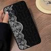 Black Lace Pattern Personalized Mobile Phone Case For IPhone 17 16 15 14 13 12 11 Pro Max Plus Mini Soft Black Cover