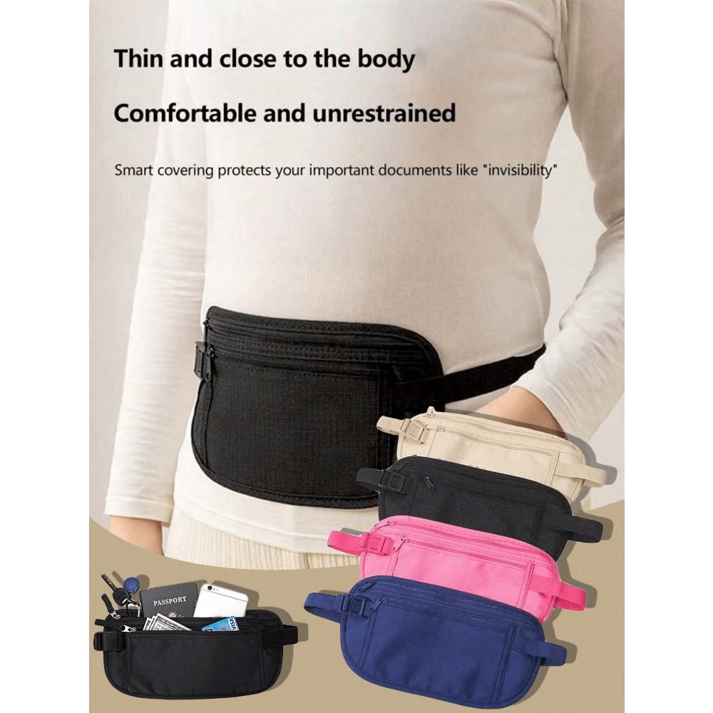 Waterproof Blocking Travel Waist Pack Unisex - Ultra Slim Hidden Fanny Pack Can Hold Cash Passport Phone And More 1pc Black чёрный 521₽