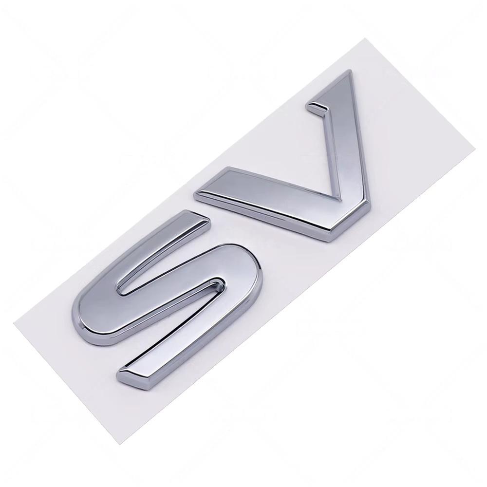 3D Metal SR SV Logo badge Sticker Side Fender Trunk Rear Emblem Decal