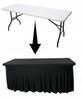 Cover For Banquet Catering Table, Black Skirting, Ruffle, 180X76 Cm