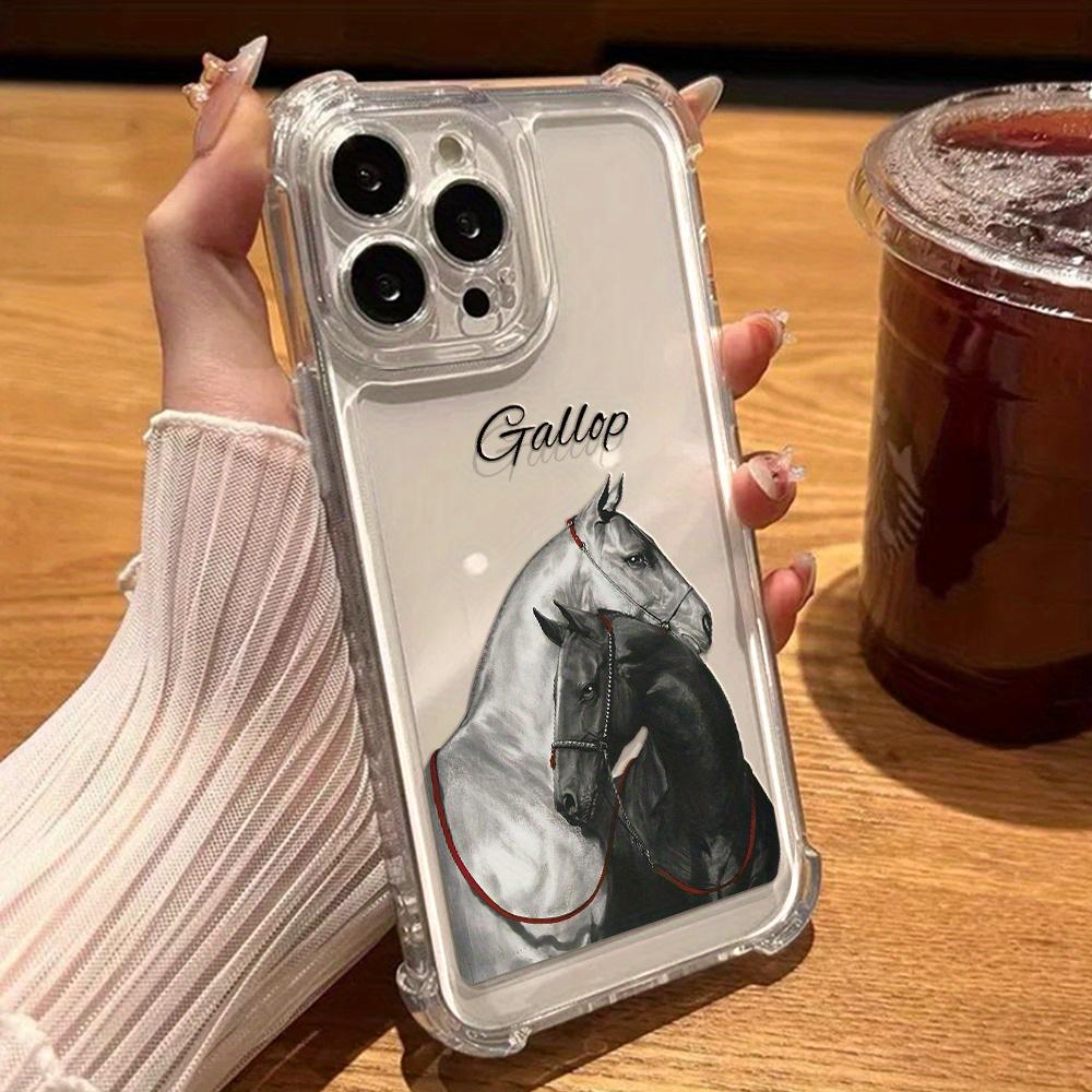 Модный и стильный чехол для телефона с узором лошади, подходит для iPhone 17 16 15 14 13 12 11 Pro/Max/Plus, противоударный и защищающий от падений iPhone 14Promax