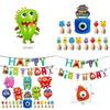 Colorful Cartoon Monster Et Alien Maggie Balloon Party Decor Banner Cake Topper For Birthday Supplies