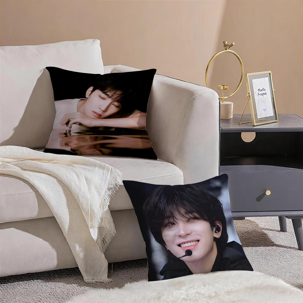 Kpop WWonwooS Cushion Cover Pillowcase Short Plush Invisible zipper Room Sofa Cushion Cover