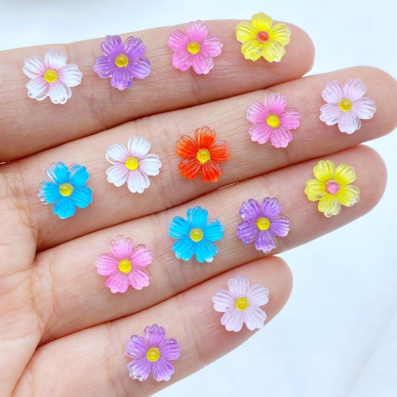 50Pcs New Cute Mixed Mini Floret Flat Back Resin Cabochons Scrapbooking DIY Jewelry Craft Decoration Accessorie