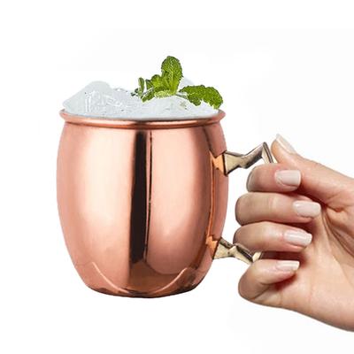 Moscow Mule Mug Stainless Steel Beer Cup with Handle Cocktail Mug Copper Plated for Cold Drinks Beer Wine Bars Parties Gifts